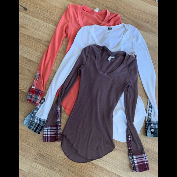 Free People Tops - Free People XS Plaid Wrist Tee Bundle ONE SHIP FEE